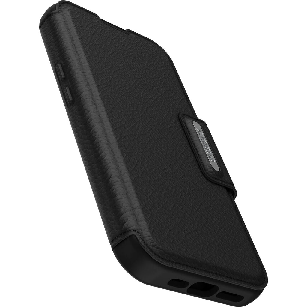OtterBox Strada Series Folio with MagSafe for iPhone 15 Pro in Shadow (Black)