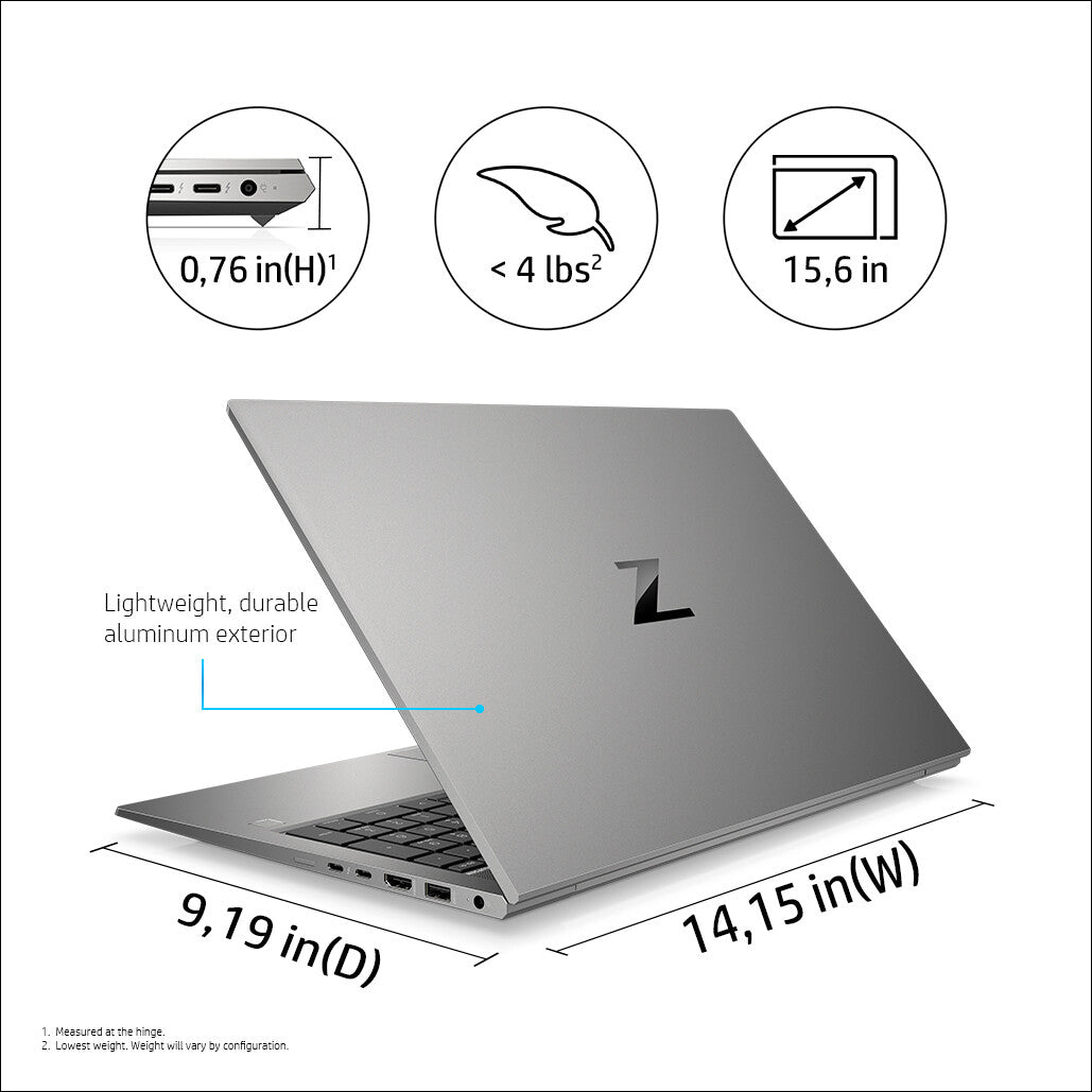 HP ZBook Firefly G8 Laptop - 39.6 cm (15.6") - Intel® Core™ i7-1165G7 - 16 GB DDR4-SDRAM - 512 GB SSD - NVIDIA Quadro T500 - Wi-Fi 6 - Windows 10 Pro - Grey