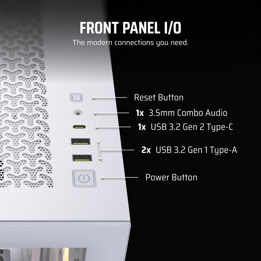 Corsair 3500X ARGB - EATX Mid Tower Case in White