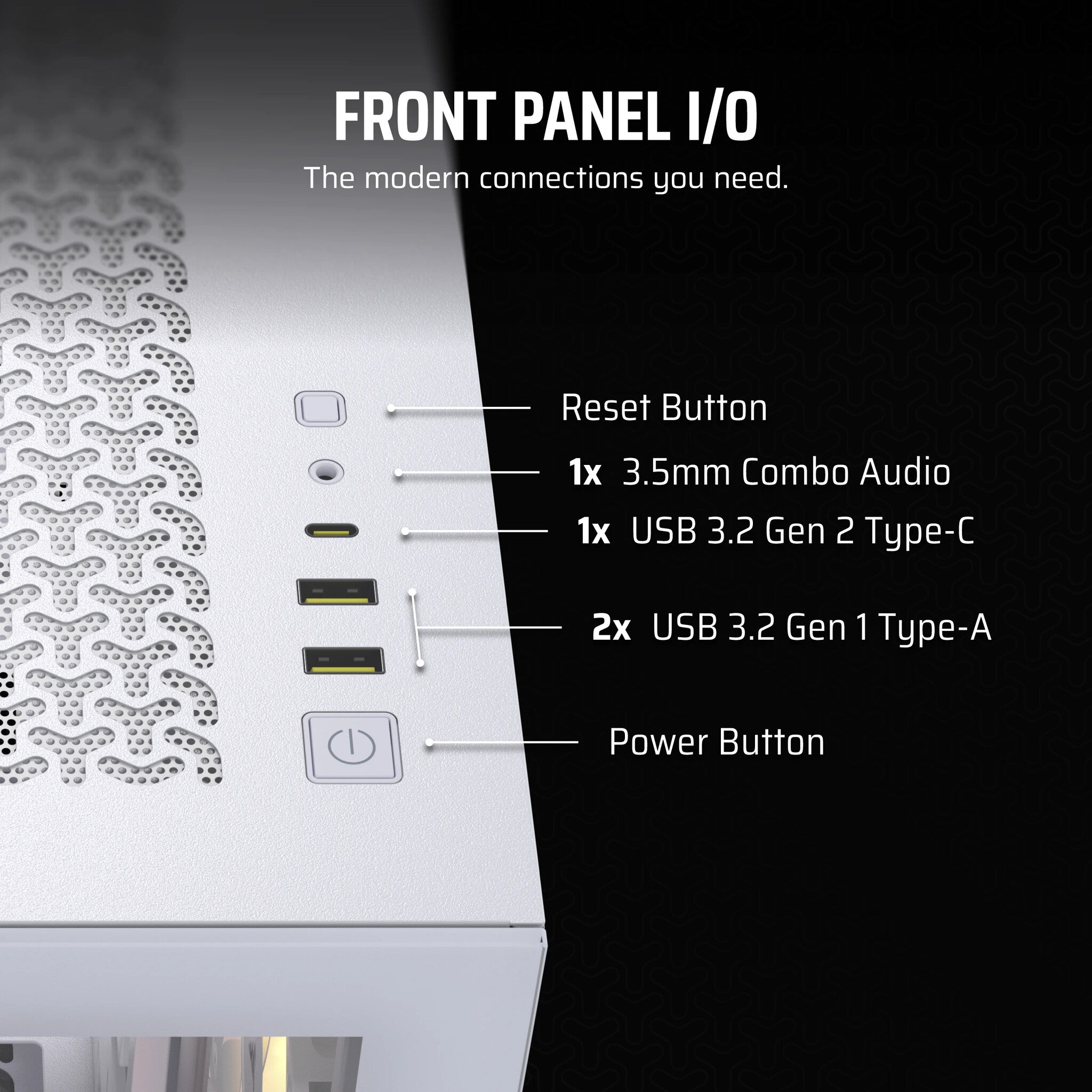 Corsair 3500X ARGB - EATX Mid Tower Case in White