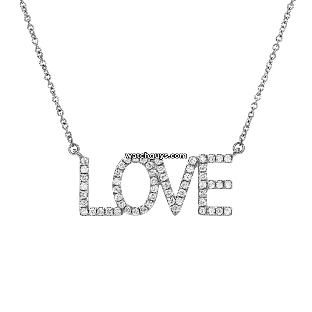 Love Diamond Pendant Necklace 18k White Gold