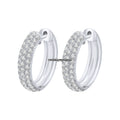 Pave Diamond Huggie Earrings 18k White Gold