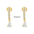 Pear Diamond Dangle Earrings 18k Yellow Gold
