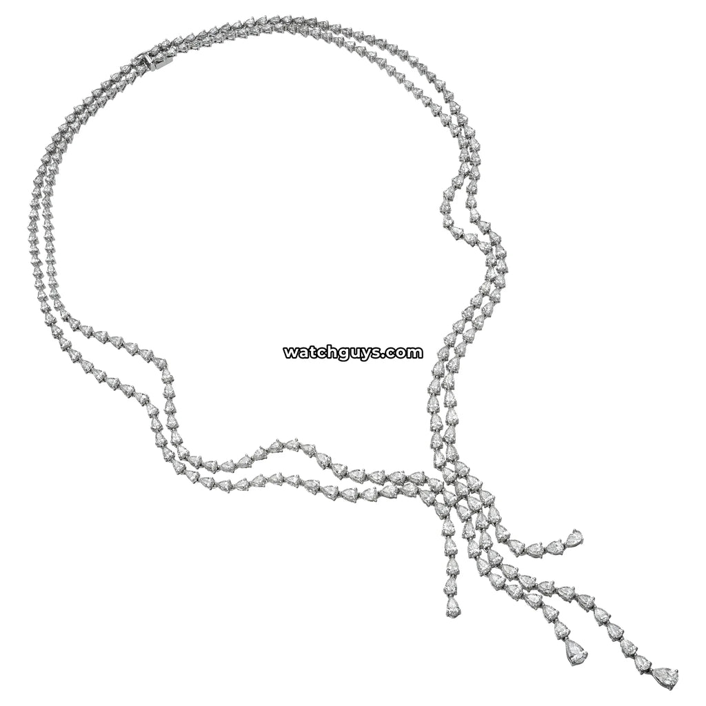 Pear Diamond Necklace 20.88 Carat TW 18k White Gold