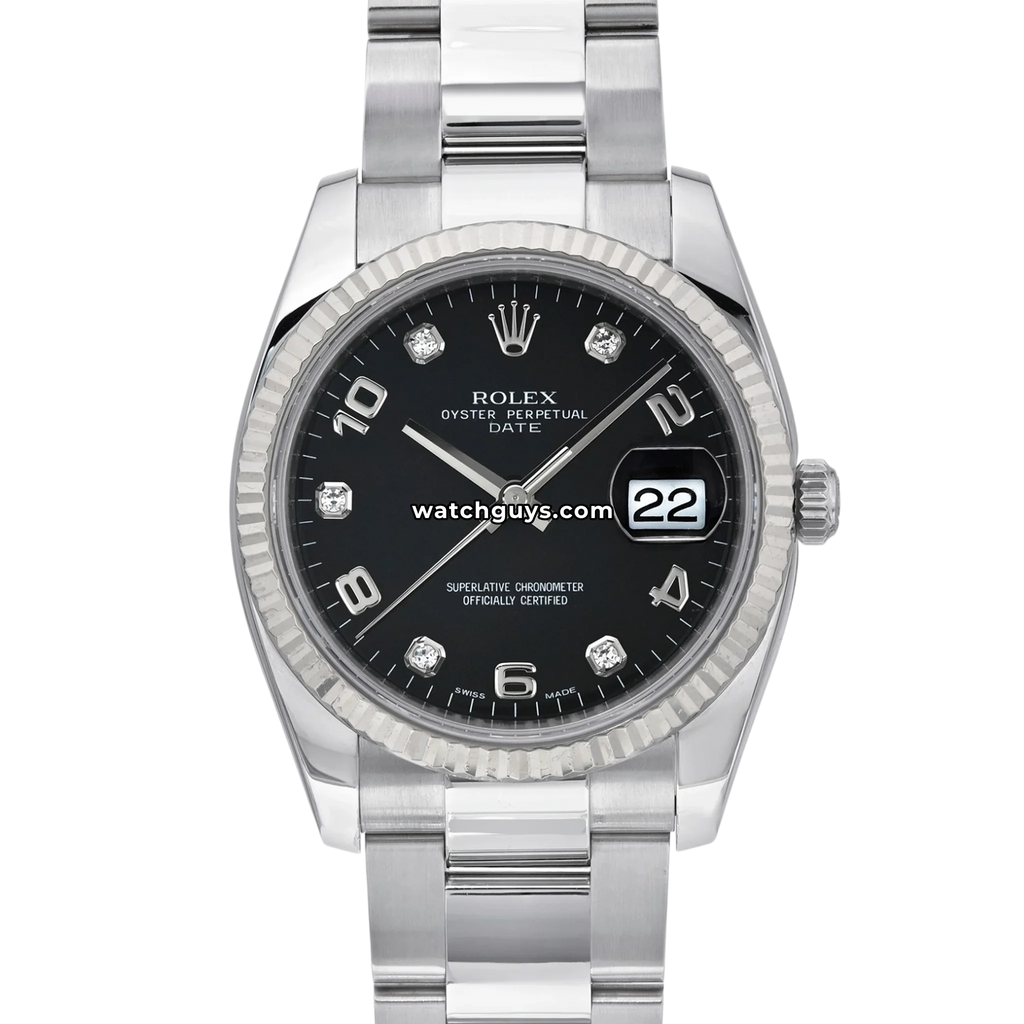 Rolex Datejust 115234 Black Arabic Diamond