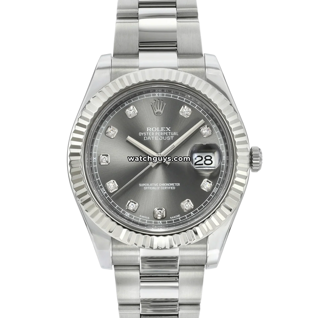 Rolex Datejust 116334 Rhodium Diamond Oyster