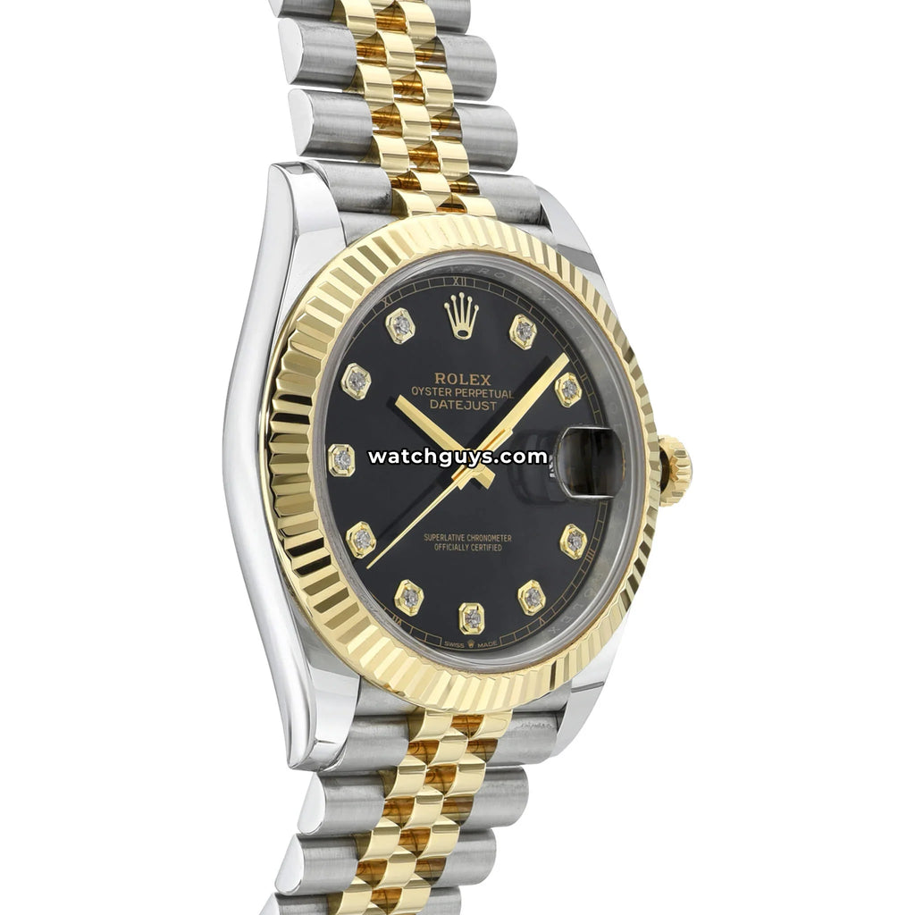 Rolex Datejust 126333 Black Diamond Two Tone Jubilee