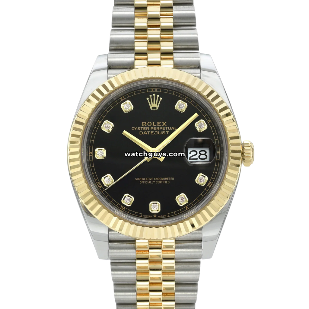 Rolex Datejust 126333 Black Diamond Two Tone Jubilee
