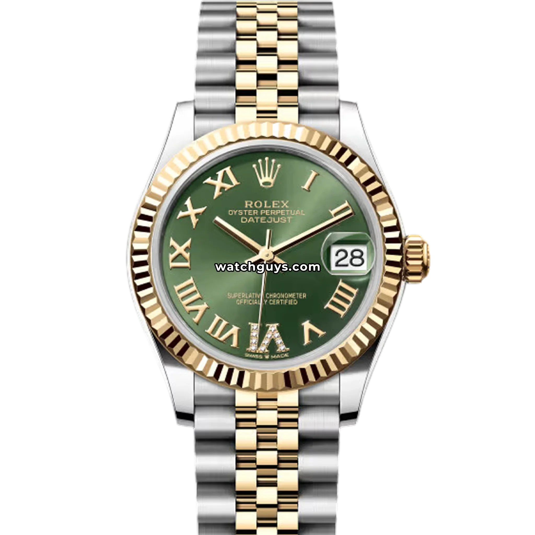 Rolex Datejust 278273 Green Roman Diamond