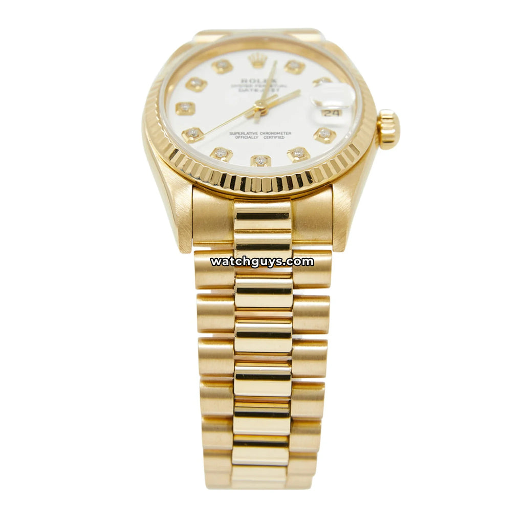 Rolex Datejust 68278 White Diamond President