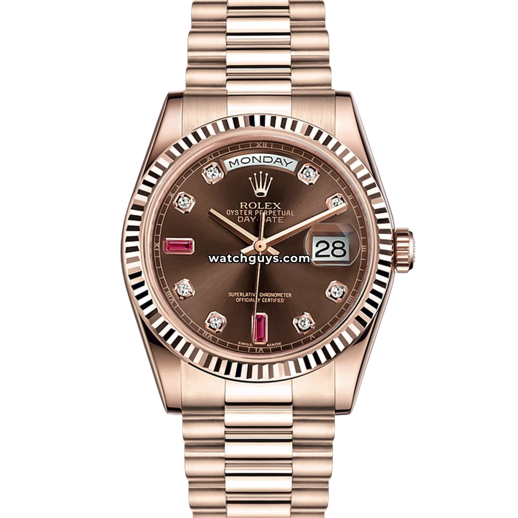 Rolex Day-Date 118235 Chocolate Diamond and Rubies