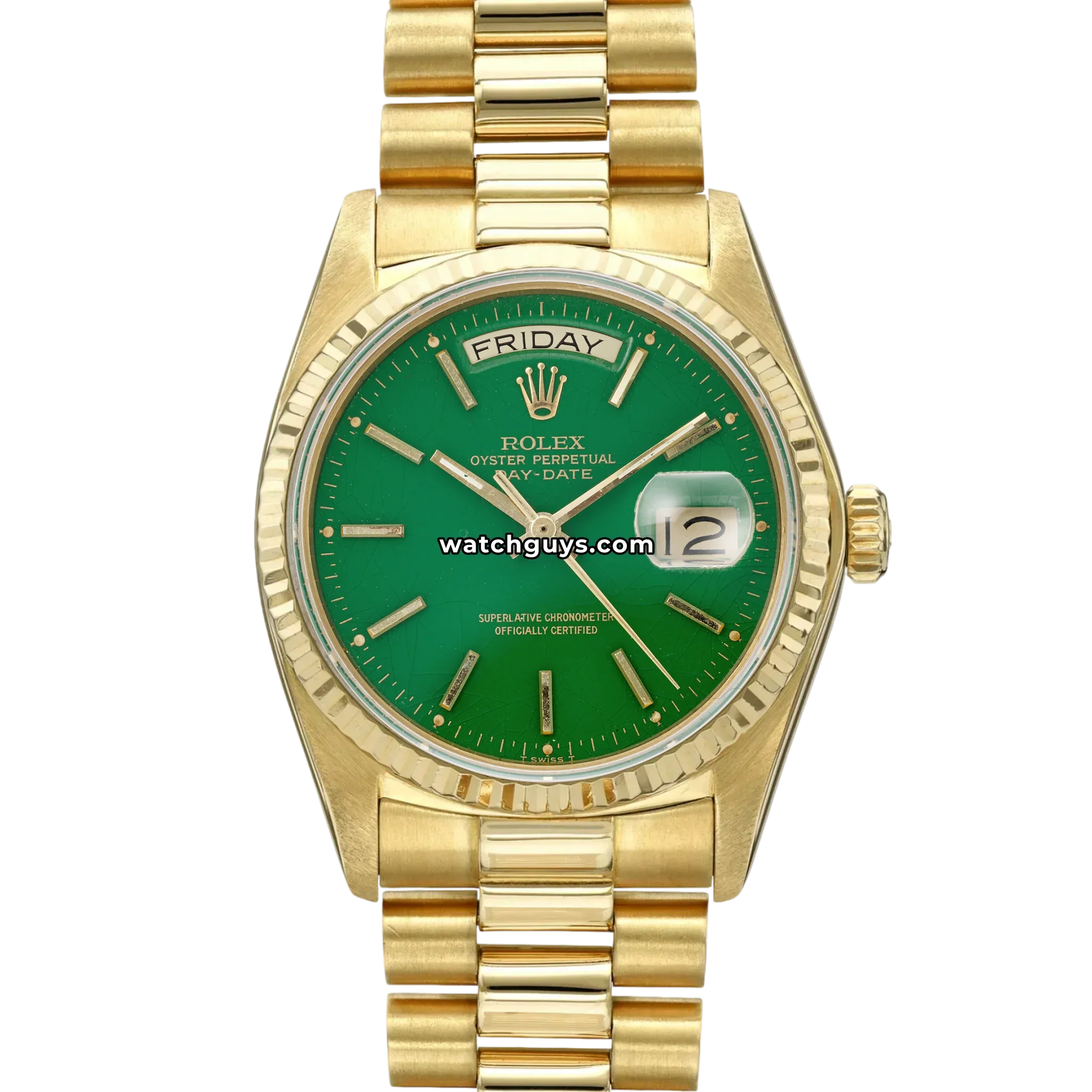 Rolex Day-Date 18038 Green Stella Dial