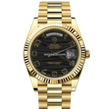Rolex Day-Date 218238 Black Wave Motif Arabic