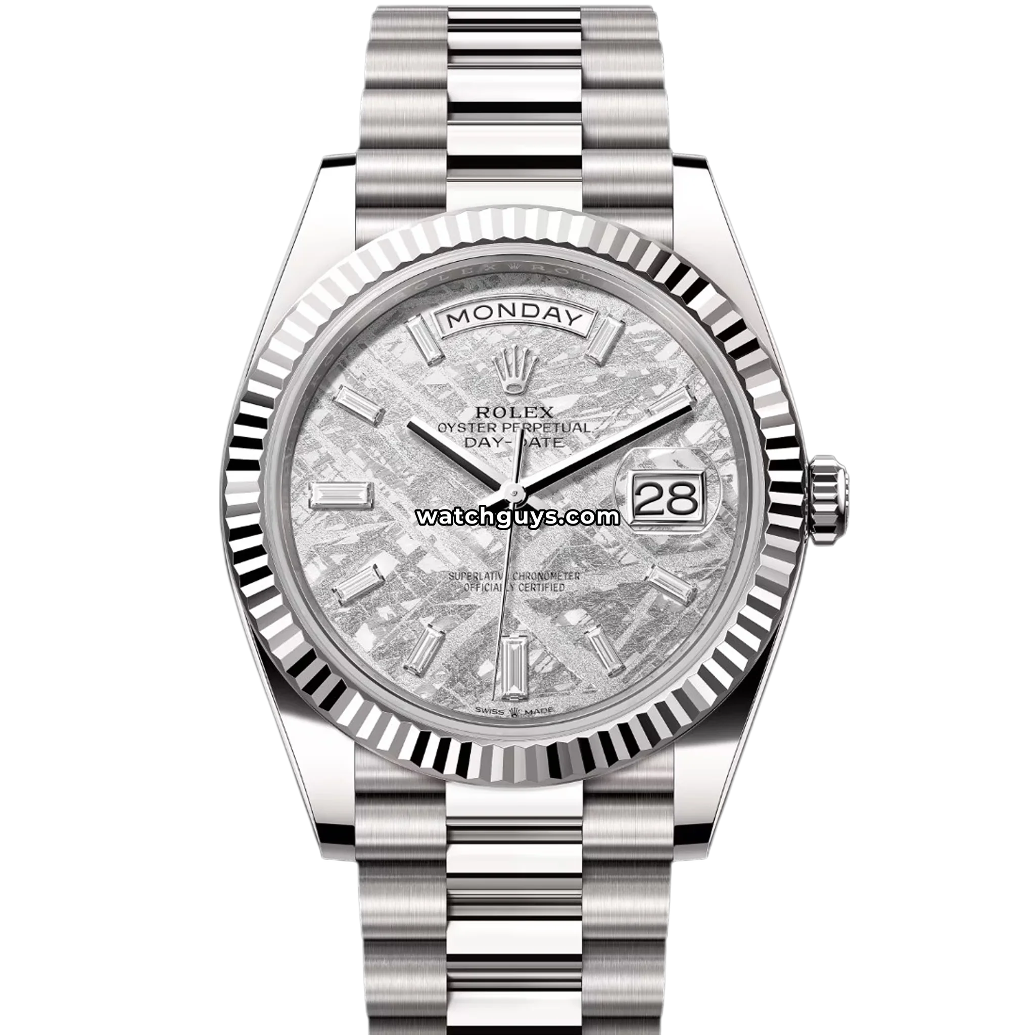 Rolex Day-Date 228239 Meteorite Diamond Baguette