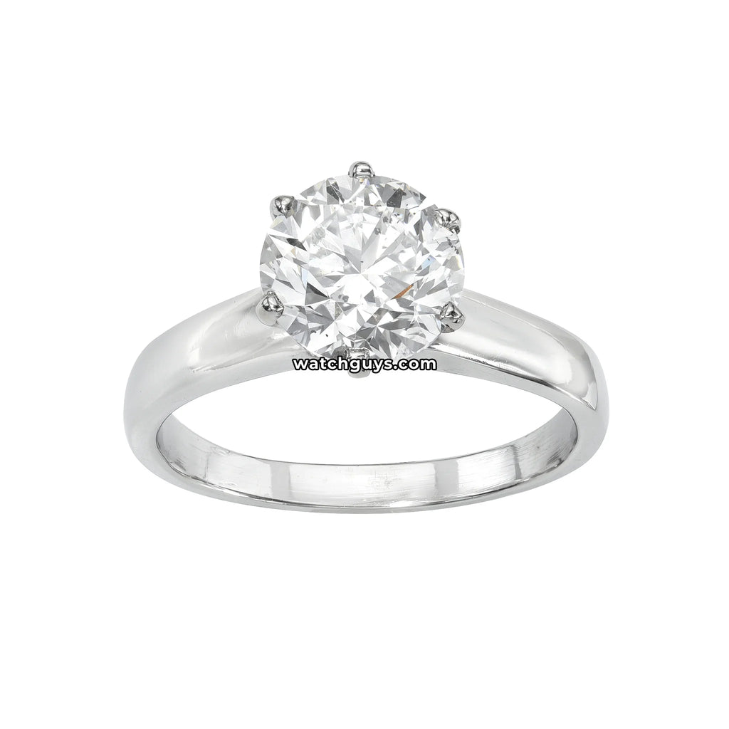 Solitaire Diamond Engagement Ring 2.00 Carat 14K White Gold GIA Certified
