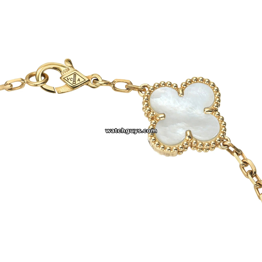 Van Cleef & Arpels Vintage Alhambra Bracelet 5 Motifs Mother of Pearl